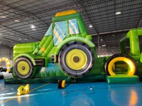 Nouvel équipement de jeu gonflable géant en PVC en forme de tracteur pour l'extérieur, parcours d'obstacles commercial, château gonflable portable pour adultes et enfants