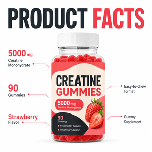 Bonbons gélifiés sans sucre à 5000 mg de créatine monohydrate, complément pré-entraînement pour l'énergie et le soutien immunitaire, pour adultes, non destiné aux femmes enceintes - Product Image 4