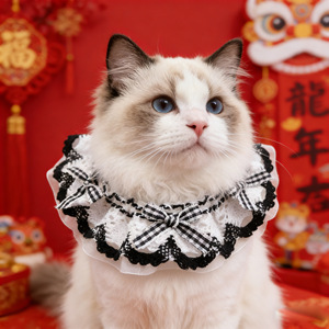 <span class=keywords><strong>Collar</strong></span> de encaje de lujo para gatos con lazo, <span class=keywords><strong>collar</strong></span> ajustable para mascotas, estilo princesa victoriana, para perros pequeños, gatos y gatitos - Product Image 4