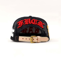 Gorra Trucker Negra de 5 Paneles con Diseño Deportivo Plano, Malla de Algodón Bim, Logotipo Personalizado, Cierre a Presión, Bordado 3D, Nuevo Diseño 2026