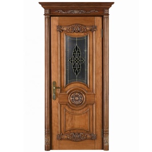 Porta Principale Moderna <span class=keywords><strong>in</strong></span> <span class=keywords><strong>Legno</strong></span> Massello Ignifugo con Design Intagliato, Porta Frontale <span class=keywords><strong>in</strong></span> <span class=keywords><strong>Legno</strong></span> e <span class=keywords><strong>Vetro</strong></span> per Appartamento, Superficie Rifinita, Garanzia 1 Anno - Product Image 3