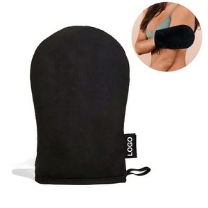 Gants de bronzage personnalisés avec logo, mitaines auto-bronzantes avec poignet élastique, applicateurs de bronzage ovales pour le corps - Product Image 1