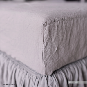 Drap-housse en lin. King, Queen, Twin Full Double Tailles Drap de lin avec bande élastique sécurisée King Drap-housse Drap de taille personnalisée - Product Image 1