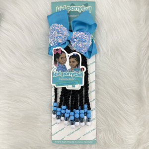 Nơ long lanh màu hồng với hạt tóc đuôi ngựa hoa hồng màu hồng 6inch 8inch trẻ em bện Kiểu tóc đuôi ngựa với sengel Xoắn hộp bện - Product Image 5