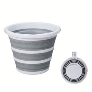 Cubo de Agua Plegable de 10L (2.6 Galones) para Ahorrar Espacio, Portátil, para Acampar al Aire Libre, Pescar, Lavar el Coche, Cubo de Limpieza Plegable de Plástico - Product Image 1