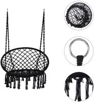 Chaise hamac d'extérieur Danlong, chaise suspendue en macramé en corde de coton avec cerceaux métalliques pour salon, jardin, style nordique