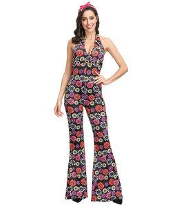 Gros Hippie Hip Hop Dancer Cosplay Costumes <span class=keywords><strong>Couple</strong></span> <span class=keywords><strong>Disco</strong></span> Combinaison Rétro Costume pour Adulte Carnaval Fête - Product Image 2