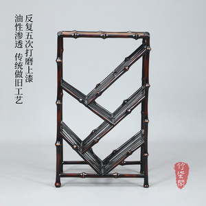 Bamboo Bookshelf Ming Style Floor Standing Storage Rack For Living Room Rectangle Shape YY0706 - Product Image 2