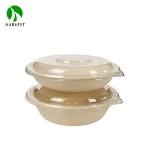 Eco Friendly Biodegradable Disposable Small Takeaway Round Pulp Bagasse 24 32 Oz Salad Food Packaging Bowl