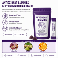 Gummies Premium à l'Extrait de Pépins de Raisin avec Vitamines C et E pour l'Éclat de la Peau, Service de Marquage Personnalisé