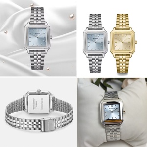 Reloj de Cuarzo para Mujer, Minimalista y de Lujo, de Acero Inoxidable de 36 mm, Cuadrado, Dorado, con Logotipo Personalizado, Correas de Reloj Modernas para Mujer - Product Image 4
