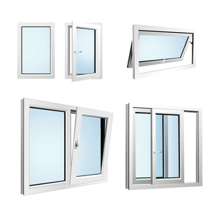 Fenêtres à battants horizontaux en PVC modernes et abordables pour <span class=keywords><strong>chambre</strong></span> à coucher, isolation thermique, verre trempé - Product Image 2