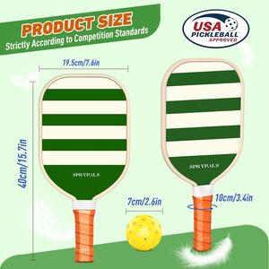 Juego de Palas de Pickleball Premium Aprobado por la USAPA, 4 Pelotas sin Bordes, Bolsa de Transporte, Regalo <span class=keywords><strong>para</strong></span> Mujeres, Hombres y <span class=keywords><strong>Jugadores</strong></span> Profesionales - Product Image 2