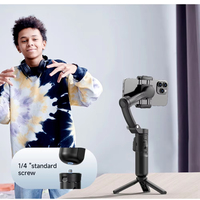 Stabilisateur de cardan intelligent M02 professionnel à suivi IA, 3 axes, anti-tremblement, télécommande détachable, support de téléphone flexible pour bureau