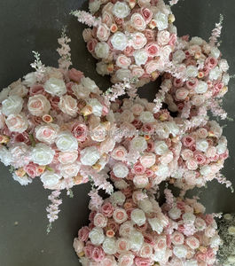 PPS élégant couronne de fleurs pièce maîtresse pour candélabre 60cm rose fleur couronne support Base pour mariage Table affichage accessoires décor - Product Image 5