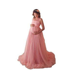 Vestido largo de maternidad accesorios de fotografía vestido de embarazo envoltura sesión de <span class=keywords><strong>fotos</strong></span> <span class=keywords><strong>embarazada</strong></span> tul Maxi vestido de fiesta Baby Shower vestido - Product Image 6