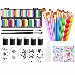 Lot de 12 couleurs de peinture <span class=keywords><strong>gouache</strong></span> arc-en-ciel professionnelle pour le corps et le visage, maquillage artistique pour enfants, cosmétiques pour enfants - Product Image 6