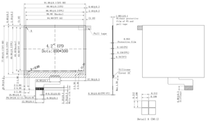 Eink Epaper EPD 4.2 pouces 400x300 SPI Module d'affichage E-paper à faible consommation d'énergie avec lumière frontale tactile pour ESL Ereader <span class=keywords><strong>Enote</strong></span> - Product Image 5