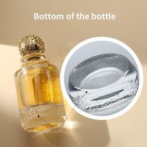 Flacon de <span class=keywords><strong>parfum</strong></span> vide de luxe en verre au design rond unique, avec bouchon en alliage et pompe pulvérisatrice - Product Image 6