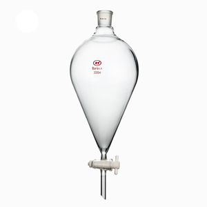 โรงงานจีนขายตรง รับผลิตตามสั่ง กรวยแยกสารในห้องปฏิบัติการทรงลูกแพร์ ความจุขนาดใหญ่ พร้อมก๊อกแก้ว PTFE - Product Image 2