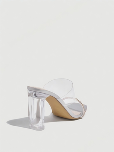 נעלי כלה אופנתיות עם עקב סטילטו 9 ס\\\"מ, קישוט אבזם, קיץ, חיצוניות, עמידות, PVC/PUR - Product Image 2