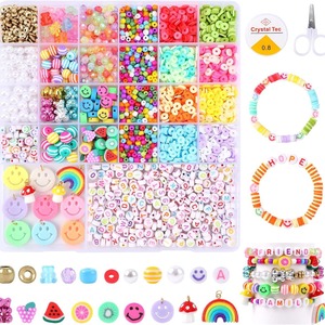 Nouveau design 6mm perles de rocaille en céramique et porcelaine Kits de fabrication de bijoux à bricoler soi-même pour filles Kit de fabrication de bracelets de perles avec lettres - Product Image 1
