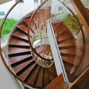 High-End-Villa moderne Bogen gehärtete Glas treppe Innen Stahl konstruktion Glas treppe gehärtete Glas treppe