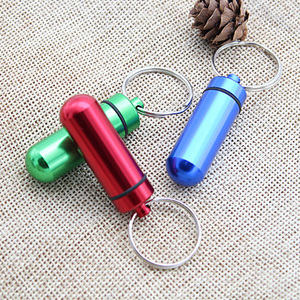 Boîte à pilules miniature en aluminium étanche, porte-clés, boîte de rangement portable pour médicaments d'extérieur, porte-clés, étui à pilules - Product Image 4
