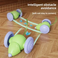 Jouet électrique interactif pour chat et chien, style voiture de course intelligente, en ABS, avec souris et baguette roulante double face, best-seller transfrontalier