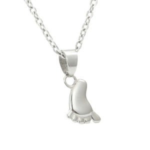 yunnique Foot-Shaped Pendant <b>Necklace</b> Stainless Steel Silver White Unisex Gift Jewelry - Product Image 5