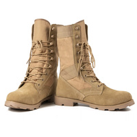 Bottes de jungle Armystrong en cuir de vache noir et beige sable de 9 pouces pour hommes, pour le Ghana
