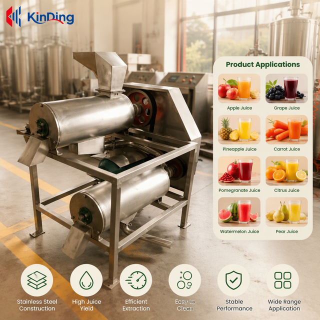 KINDING Automatic Fruit & Vegetable Pulping Machine with Pump 304 Stainless Steel High Capacity 500-3000kg/h 2.2-15kW
