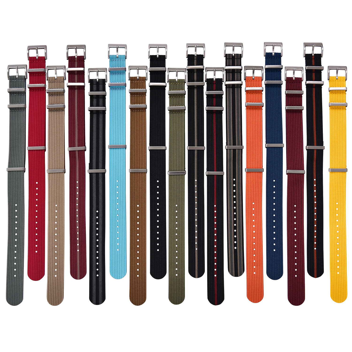 JUELONG Durable Classic Nylon Wristband Premium High Density 18mm 20mm 22mm 1.4mm Ribbed Nylon Watch Band