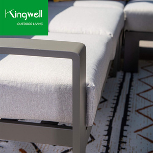 Nhà Máy Giá Tốt Bộ Sofa Ngoài Trời Patio Đồ Nội Thất Phòng Chờ Với Đệm L-Hình Dạng Sofa Với Bảng Cho Khách Sạn - Product Image 3