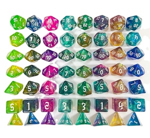 Unique Sickle Font Glitter Chameleon <span class=keywords><strong>Color</strong></span> mezclado Acrílico Dados Poliédricos Juego de rol Juego de dados DND para mazmorras y dragones - Product Image 2