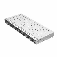 Carcasa SFP Compatible con TE 2294408-2, 1x8 Puertos, Encaje a Presión, con Conjunto de Conector, Blindaje EMI, Crimpado de Orificio Pasante