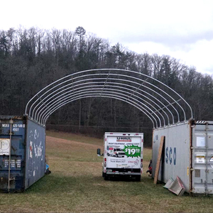 Abri pour conteneur maritime 20'x40', abri portable résistant aux intempéries, couverture en dôme pour camion et stockage agricole - Product Image 4
