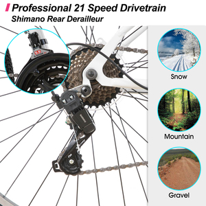 Vélo de montagne pour femmes JOYKIE BAMCBASE, <span class=keywords><strong>cadre</strong></span> en acier haute teneur en carbone, 21 vitesses, suspension avant, frein V, pneu 1.95, 90% SKD MTB - Product Image 4