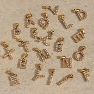 Breloques personnalisées en acier inoxydable 316L plaqué or 14K 18K PVD avec zircon et perle pour la création de bijoux - Product Image 4