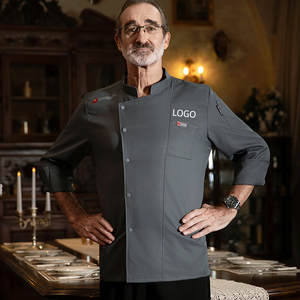 Veste de style ouvrier de cuisines de cantine de personnel de mode en gros uniforme de chef de service alimentaire uniforme de chef de cuisine d'hôtel - Product Image 1