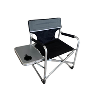 Chaise de réalisateur de grande taille avec table d'appoint Chaise de maquilleur portable pour l'extérieur