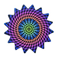 Foulard UV à 16 points carrés, motif géométrique réactif aux UV, pour Danse Halay, Tissu de spinning personnalisé, Flow Star Dapo Star, pour Fête