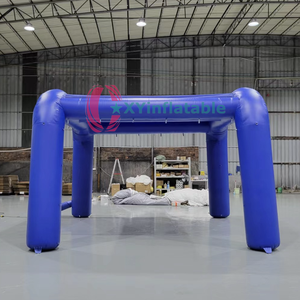 Tente tunnel gonflable rafraîchissante d'extérieur avec bâche en PVC bleue, plus de 3,6 m de long et installation facile - Product Image 3