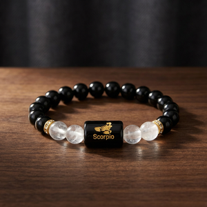 Pulsera de cuentas de ónix negro con dije de escorpión, cuentas de cristal elásticas, joyería para la muñeca, regalo del zodiaco - Product Image 4