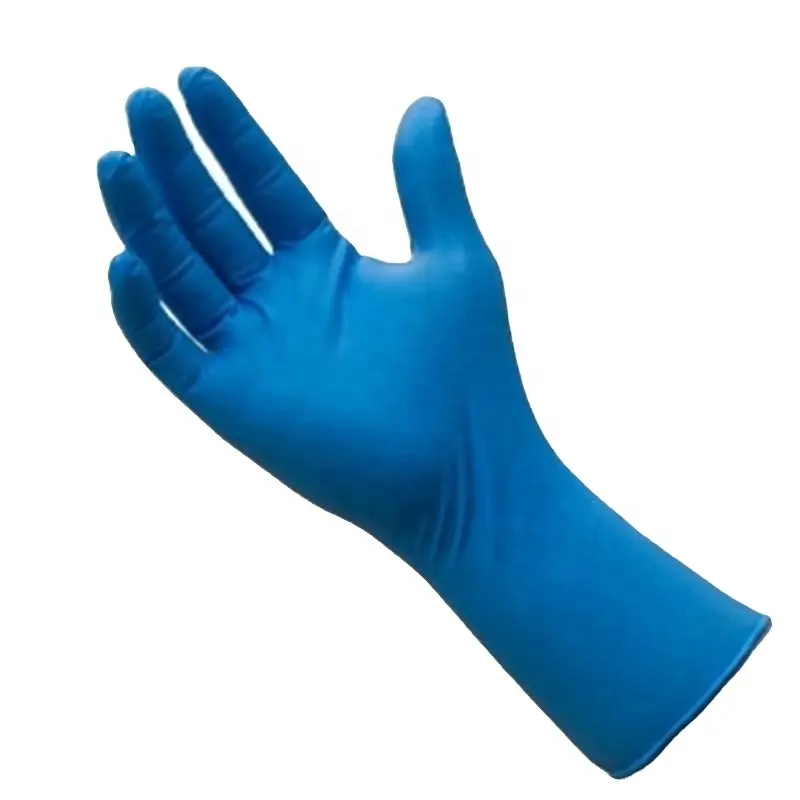 Dài Cuff màu xanh dùng một lần bác sĩ phẫu thuật glovees không Latex bột miễn phí Nitrile phẫu thuật glovee 1 cặp Pouch