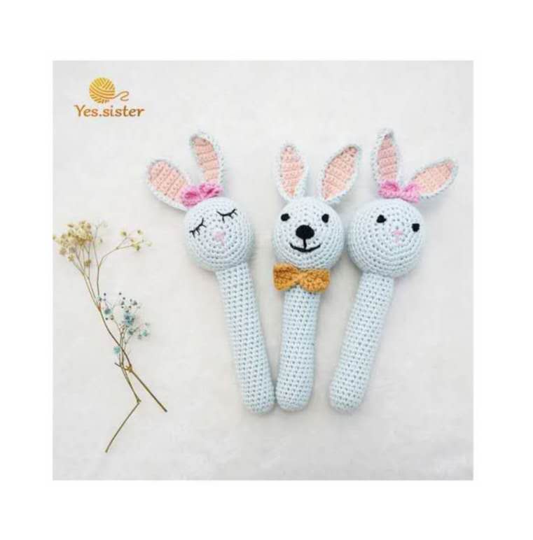 Горячая Распродажа, 100% хлопок, детская ручная погремушка-кролик