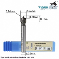Tiger Shark Tip pisau ukir pisau mesin pemotong garis ukiran Chamfering pemotong penggilingan 0405
