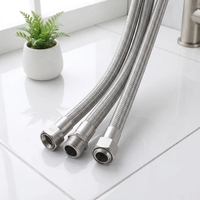 Tuyau flexible en acier inoxydable tressé 304 avec connecteur à sertir pour spa, bain à remous, sauna, hammam, chauffe-eau, résistant aux éclats