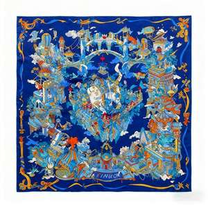 絵柄カスタムプリント100%シルクスカーフ レディース デジタルプリント 春用ラップスカーフ - Product Image 4