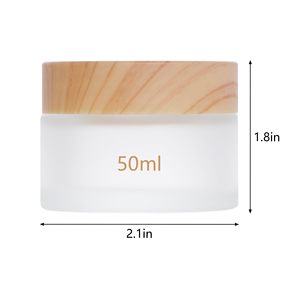 Frasco de vidrio de lujo para el cuidado de la piel Frasco de vidrio ámbar vacío 350ml 100 mL Frasco cosmético de vidrio cosmético <span class=keywords><strong>con</strong></span> tapa de Bambú - Product Image 5